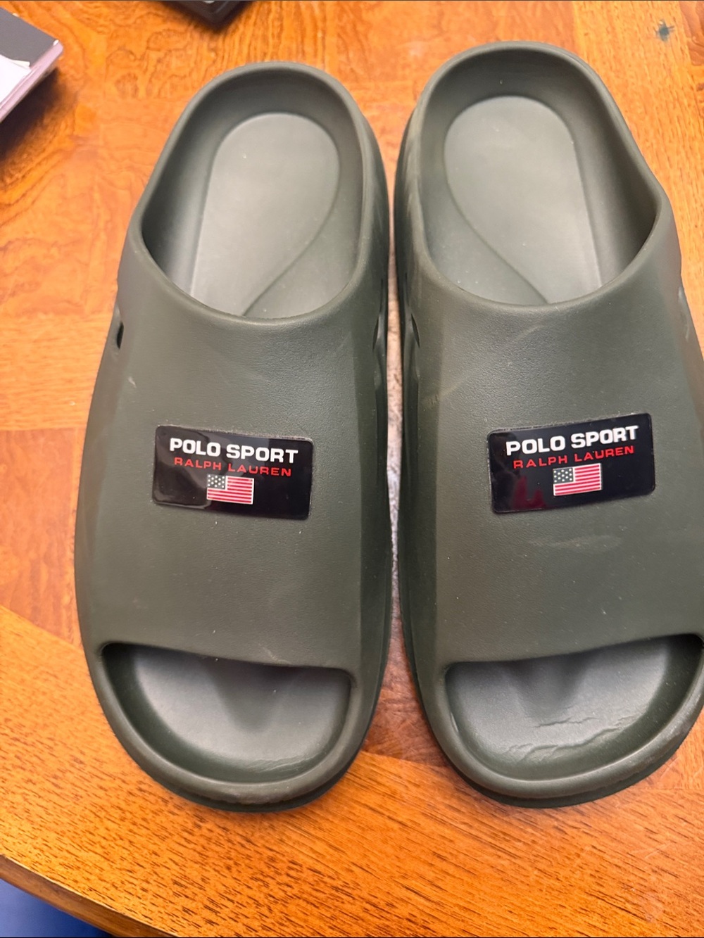 Polo by Ralph Lauren Olive Green Slide Sandals